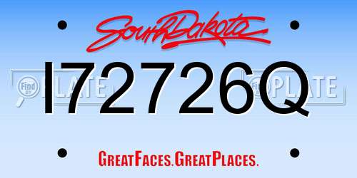 I72726Q South Dakota License Plate
