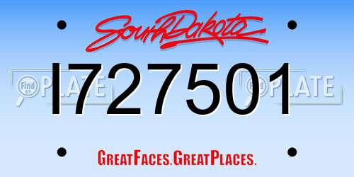 I727501 South Dakota License Plate