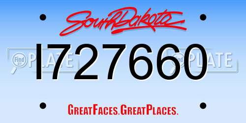 I727660 South Dakota License Plate