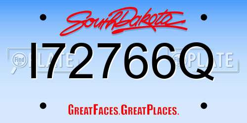 I72766Q South Dakota License Plate