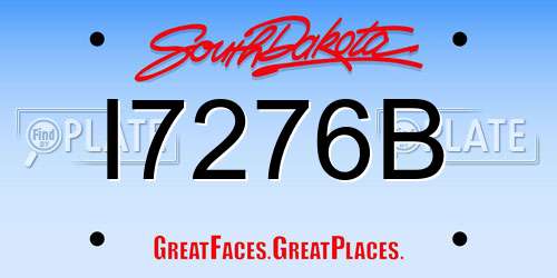I7276B South Dakota License Plate