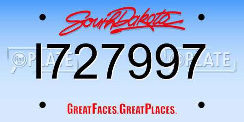 I727997 South Dakota License Plate