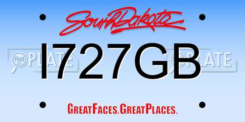 I727GB South Dakota License Plate
