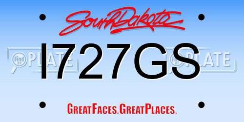 I727GS South Dakota License Plate