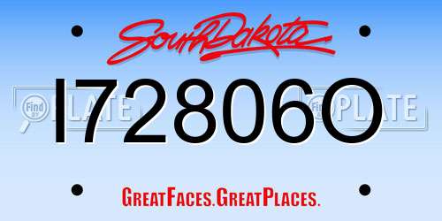 I72806O South Dakota License Plate