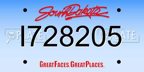 I728205 South Dakota License Plate