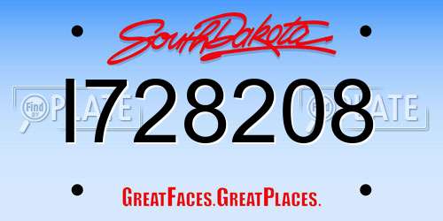 I728208 South Dakota License Plate
