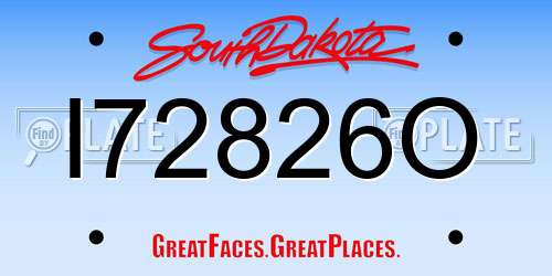 I72826O South Dakota License Plate