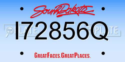I72856Q South Dakota License Plate