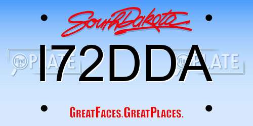 I72DDA South Dakota License Plate