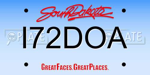 I72DOA South Dakota License Plate