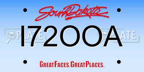 I72OOA South Dakota License Plate