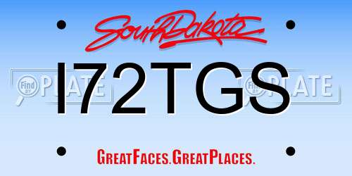 I72TGS South Dakota License Plate