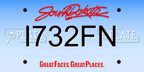 I732FN South Dakota License Plate