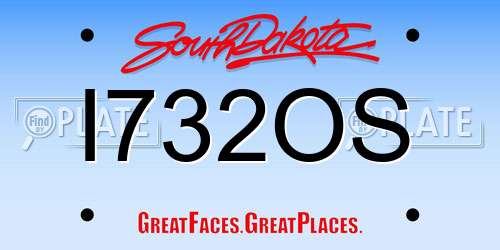 I732OS South Dakota License Plate
