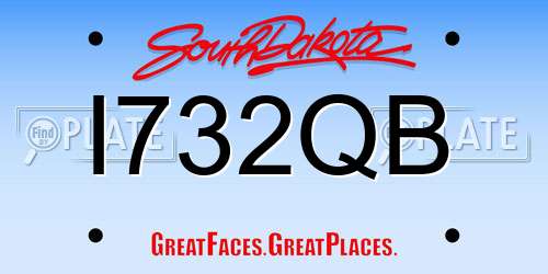 I732QB South Dakota License Plate