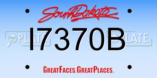 I7370B South Dakota License Plate