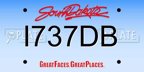 I737DB South Dakota License Plate