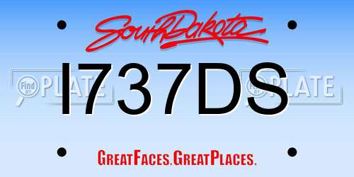 I737DS South Dakota License Plate
