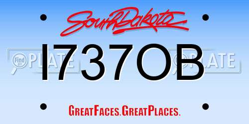 I737OB South Dakota License Plate