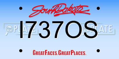 I737OS South Dakota License Plate