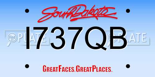 I737QB South Dakota License Plate