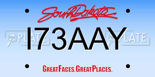 I73AAY South Dakota License Plate