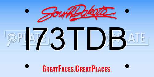 I73TDB South Dakota License Plate