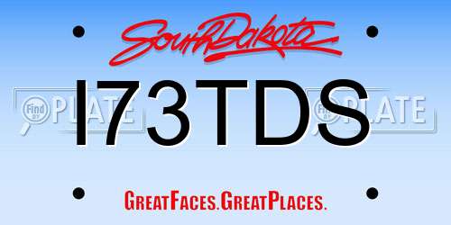 I73TDS South Dakota License Plate