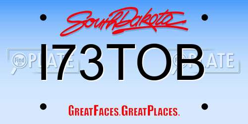 I73TOB South Dakota License Plate