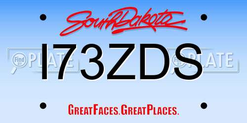 I73ZDS South Dakota License Plate