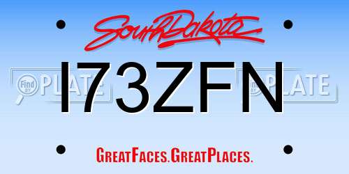 I73ZFN South Dakota License Plate