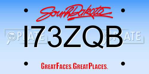 I73ZQB South Dakota License Plate