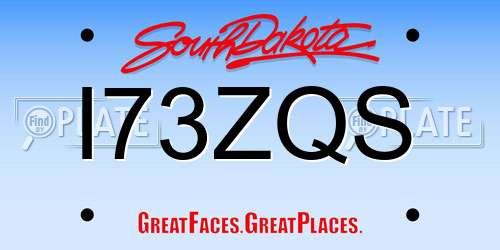 I73ZQS South Dakota License Plate