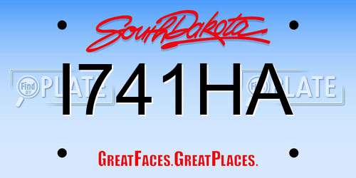 I741HA South Dakota License Plate