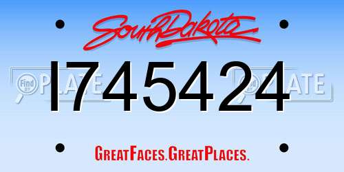 I745424 South Dakota License Plate