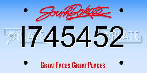 I745452 South Dakota License Plate