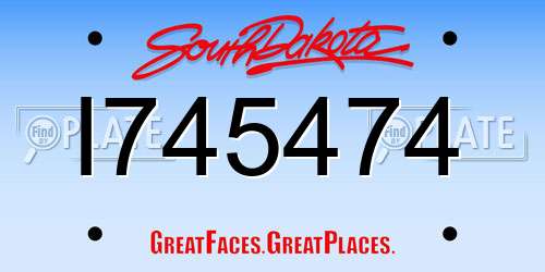 I745474 South Dakota License Plate