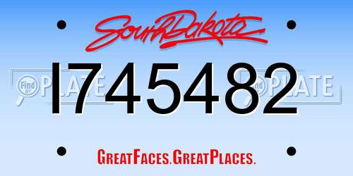 I745482 South Dakota License Plate