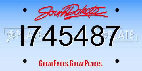 I745487 South Dakota License Plate