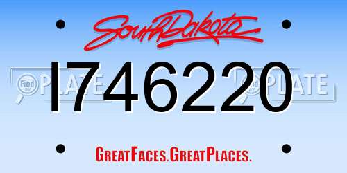 I746220 South Dakota License Plate