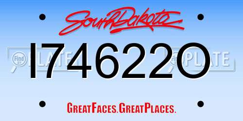 I74622O South Dakota License Plate