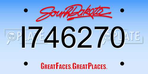I746270 South Dakota License Plate