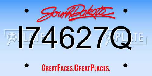 I74627Q South Dakota License Plate