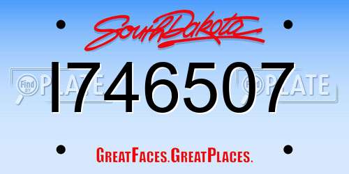 I746507 South Dakota License Plate