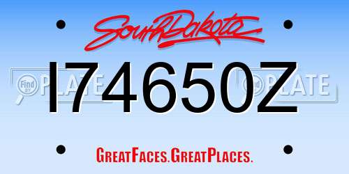 I74650Z South Dakota License Plate
