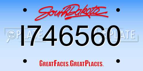 I746560 South Dakota License Plate