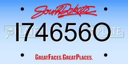 I74656O South Dakota License Plate