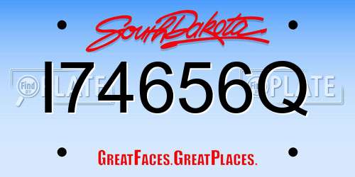 I74656Q South Dakota License Plate