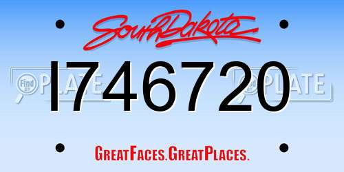 I746720 South Dakota License Plate